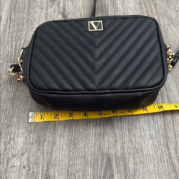 Victoria's Secret Quilted Black Crossbody with Gold Chain - Picture 4 of 5